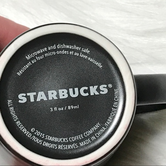 🎁 Starbucks 2015 Black 3oz Demi Mug NEW - Picture 4 of 6